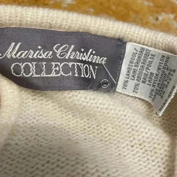 Marissa christina collection angora and beaded embroidered vintage sweater M - Picture 3 of 7